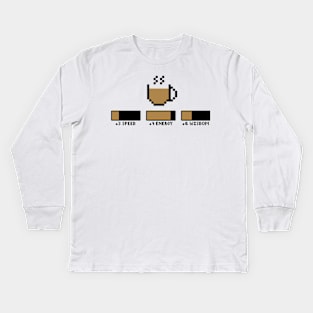 Coffee stats gamer Kids Long Sleeve T-Shirt